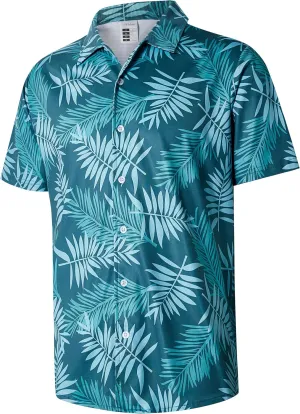 ELETOP Men's Hawaiian Shirt Summer Stretch Short Sleeve Tropical Beach Button Down Casual Shirt