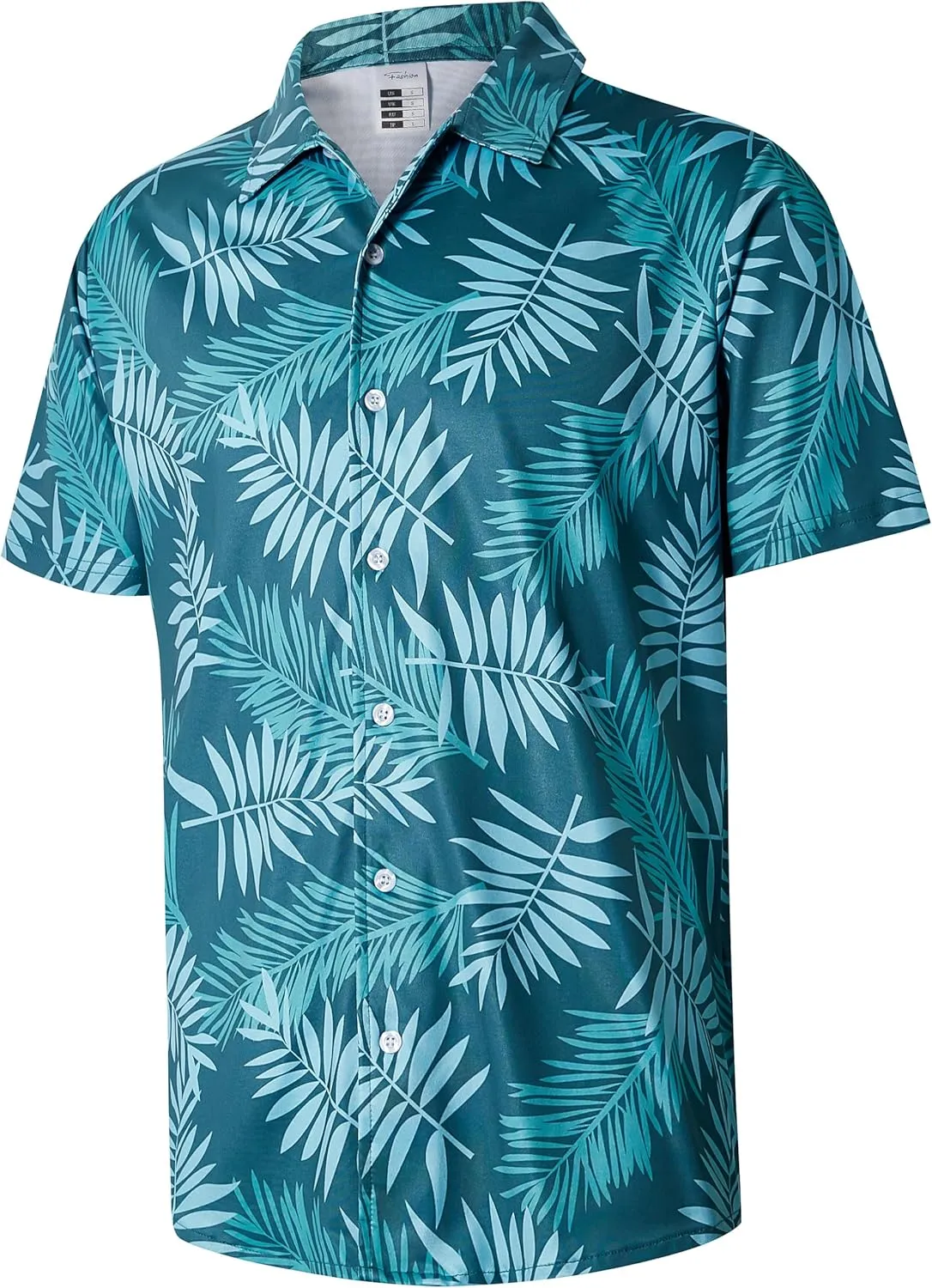 ELETOP Men's Hawaiian Shirt Summer Stretch Short Sleeve Tropical Beach Button Down Casual Shirt