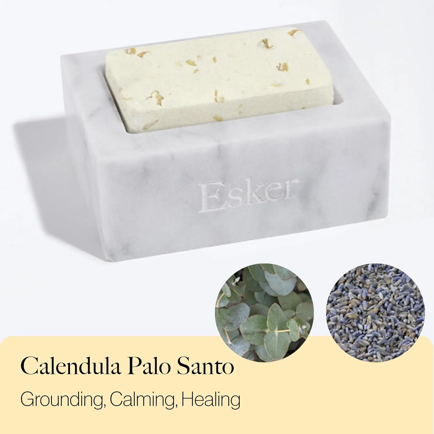 ESKER - Aromatic Shower Steamer Set | Vegan, Cruelty-Free, Clean Beauty (Calendula Palo Santo   Eucalyptus Lavender   Rosemary Mint   Bergamot Blood Orange Steamers with Marble Holder)