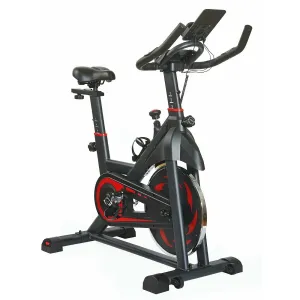 Exercise Bike | Quiet Stationary Spin Bike with LCD Display & Tablet Holder for Home Cardio Workouts