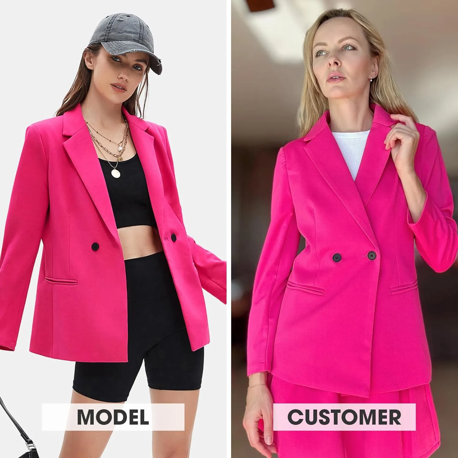 EXLURA Women's Business Casual Blazers Lightweight Long Sleeve Knit Lapel Loose Fit Work Office Suit Jackets with Pocket 2025