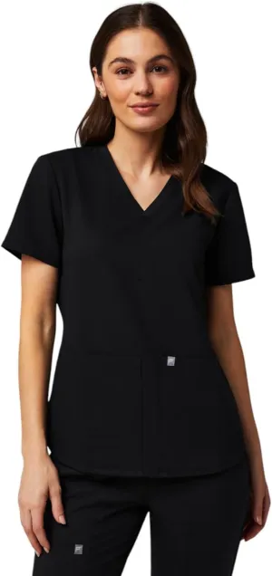 Fabletics Women's Method 2-Pocket Scrub Top - MotionTech, 4-Way Stretch, Wrinkle-Resist, Anti-Shrink