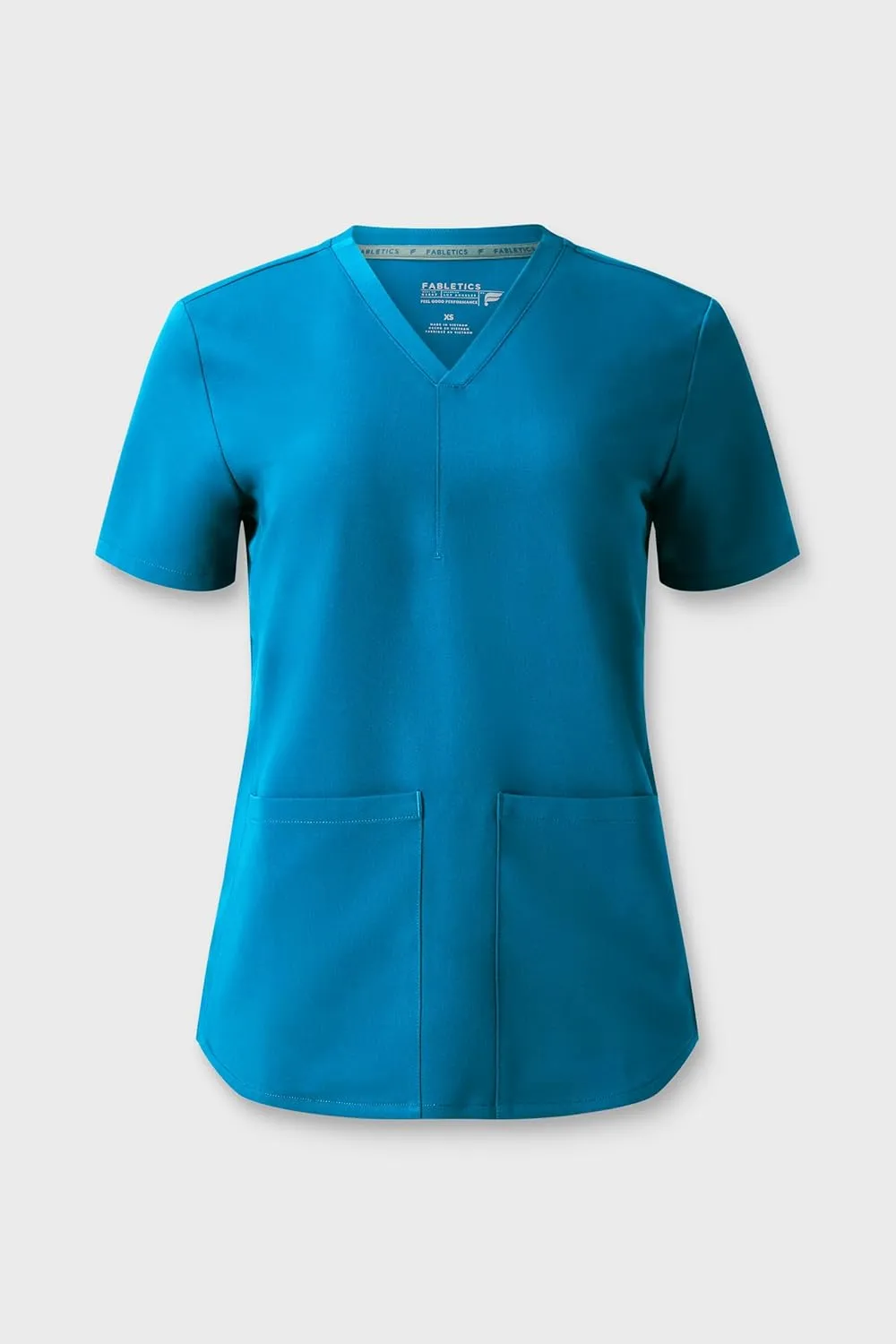 Fabletics Women's Method 2-Pocket Scrub Top - MotionTech, 4-Way Stretch, Wrinkle-Resist, Anti-Shrink