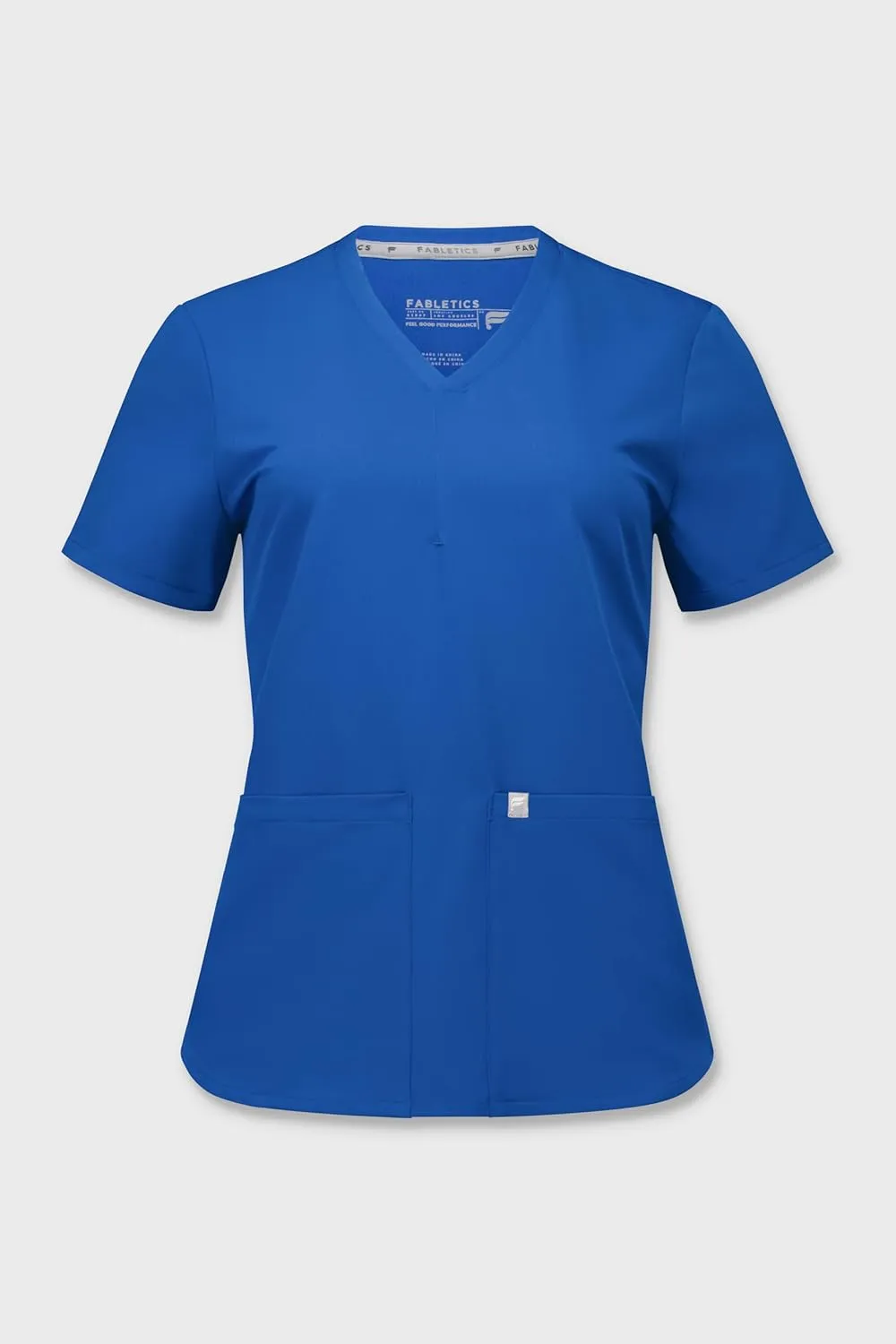 Fabletics Women's Method 2-Pocket Scrub Top - MotionTech, 4-Way Stretch, Wrinkle-Resist, Anti-Shrink
