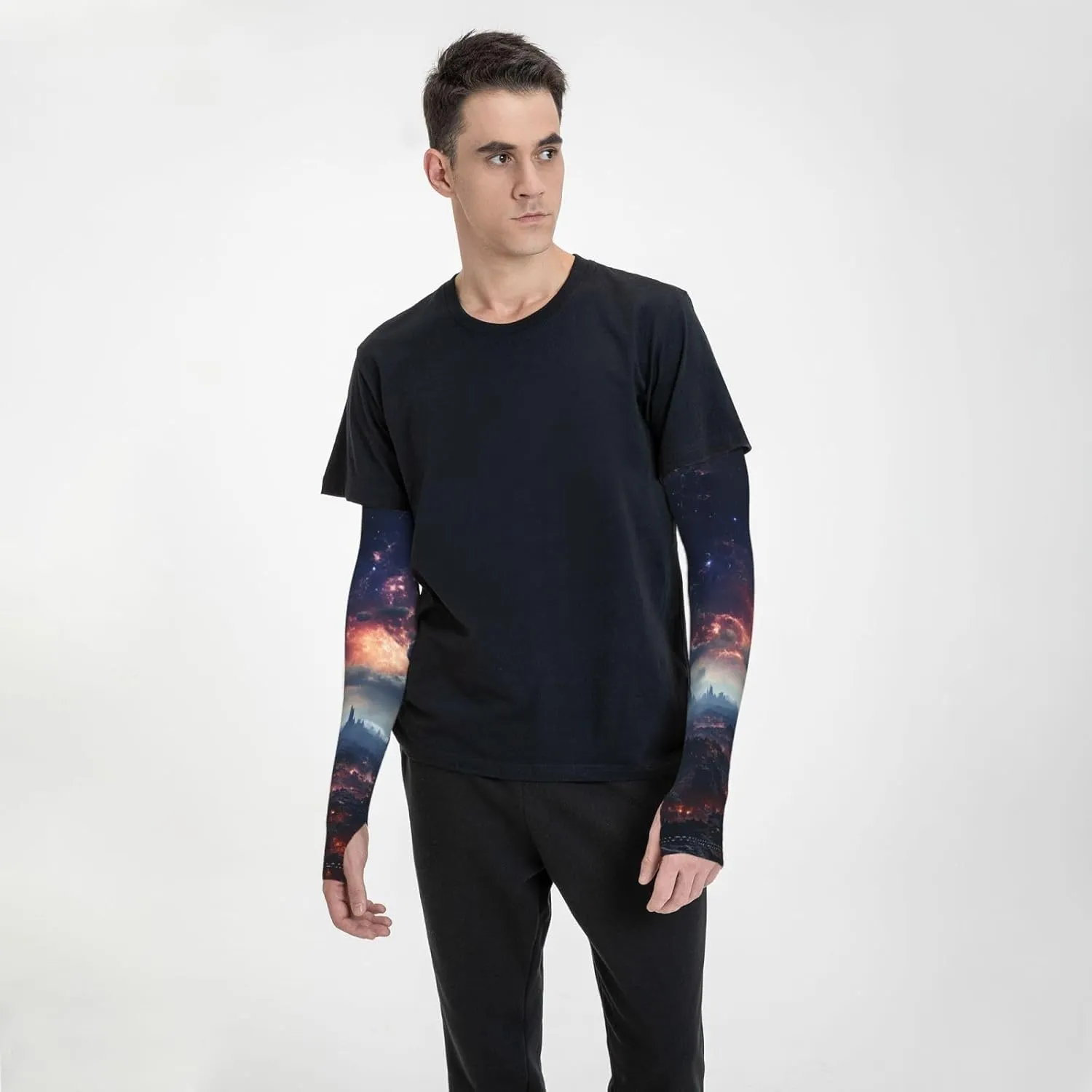 Fish aquarium Arm Sleeves for Men Women Cooling Sleeves Compression Arm Sleeve UV Blocking Protection Sleeve