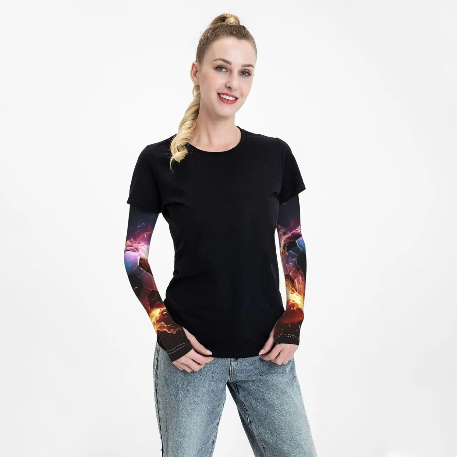 Fish aquarium Arm Sleeves for Men Women Cooling Sleeves Compression Arm Sleeve UV Blocking Protection Sleeve