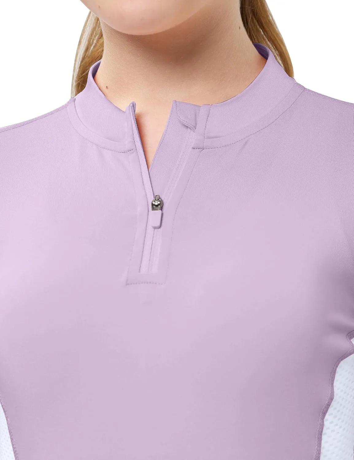 FitsT4 Sports Girls Long Sleeves Shirts Thumbhole English Horse Riding Shirt UPF50 Quick Dry Kids Equestrain Half Zip Jacket