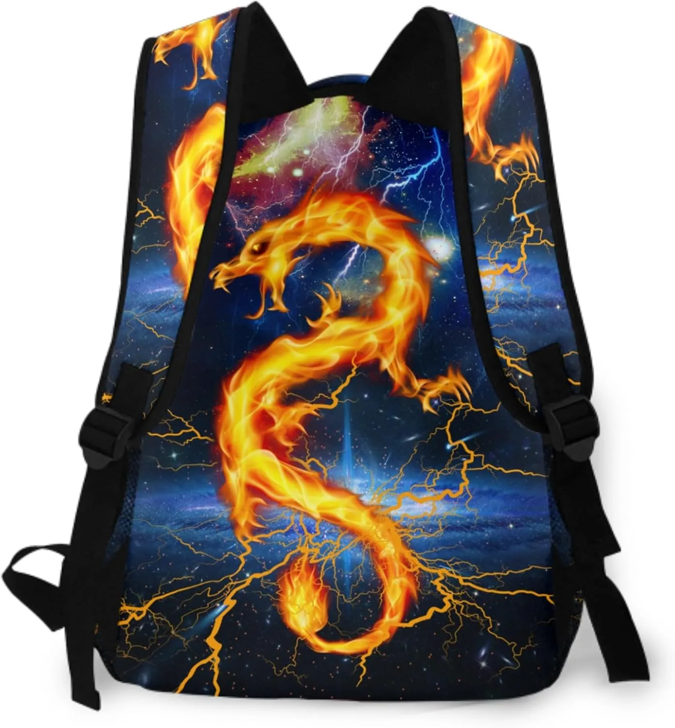 Flaming Dragon Backpack for Girls Cool Lighting Bookbags for 2nd 3rd 4th 5th 6th Grade Boys Kids Animal Backpacks Back to School Gifts