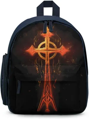 Flaming Egyptian Ankh Cute Printed Backpack Lightweight Travel Bag for Camping Shopping Picnic