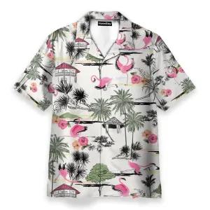 Flamingo Yoga Summer Tropical Pattern - Hawaiian Shirt & Beach Shorts