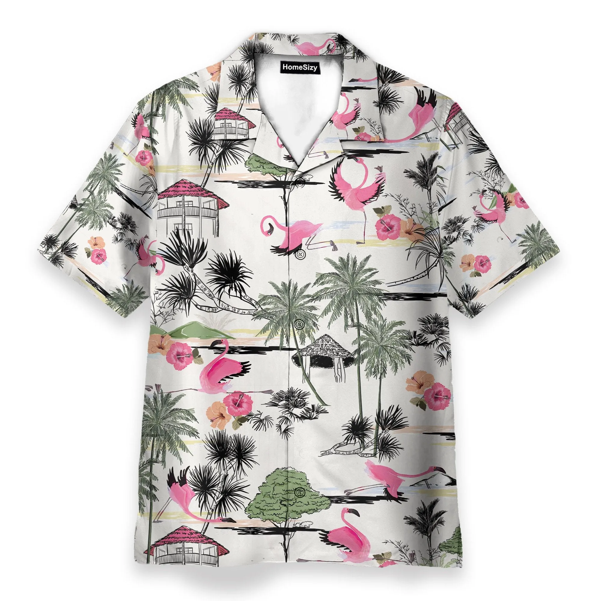 Flamingo Yoga Summer Tropical Pattern - Hawaiian Shirt & Beach Shorts