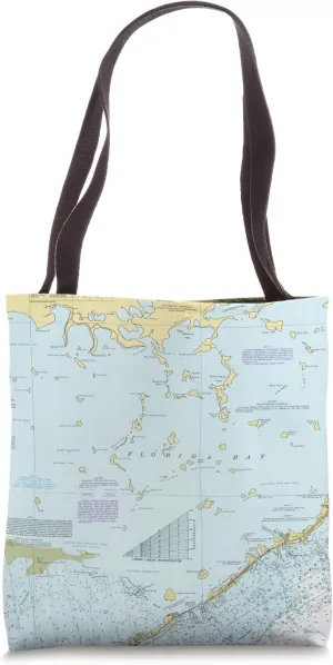 Florida Bay Nautical Map (1996) Tote Bag