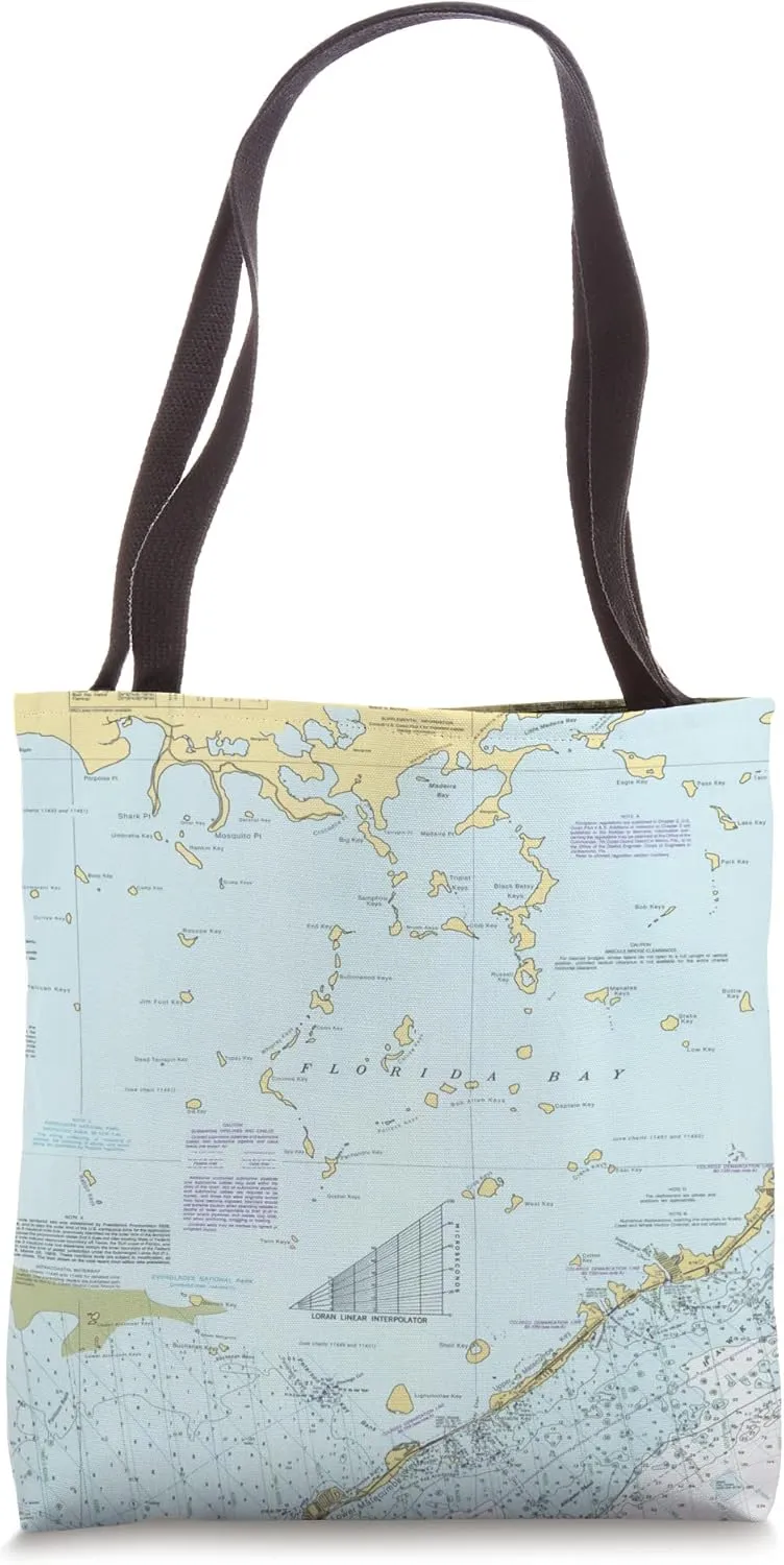 Florida Bay Nautical Map (1996) Tote Bag