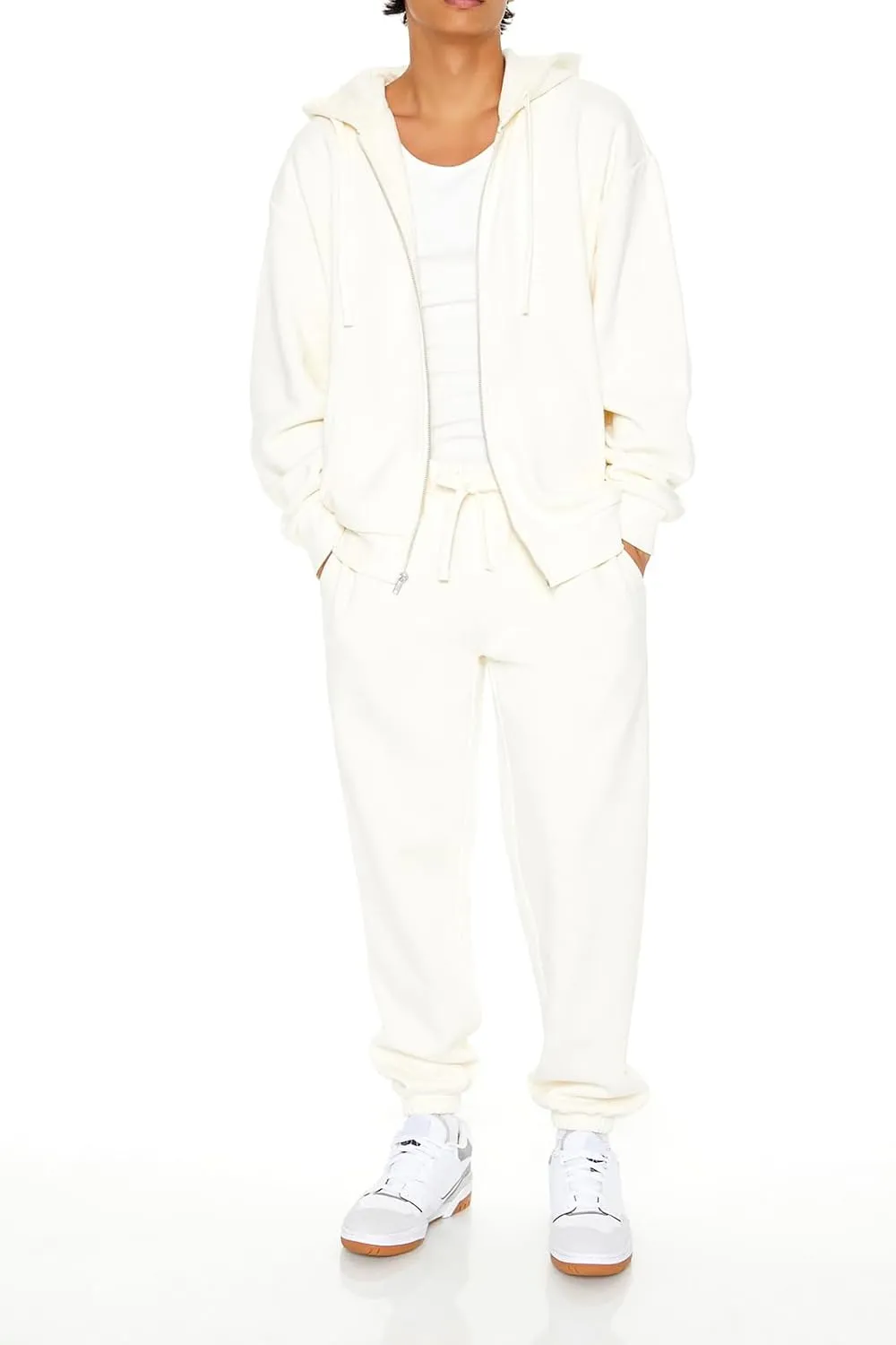Forever 21 Men's Zip-up Drawstring Hoodie
