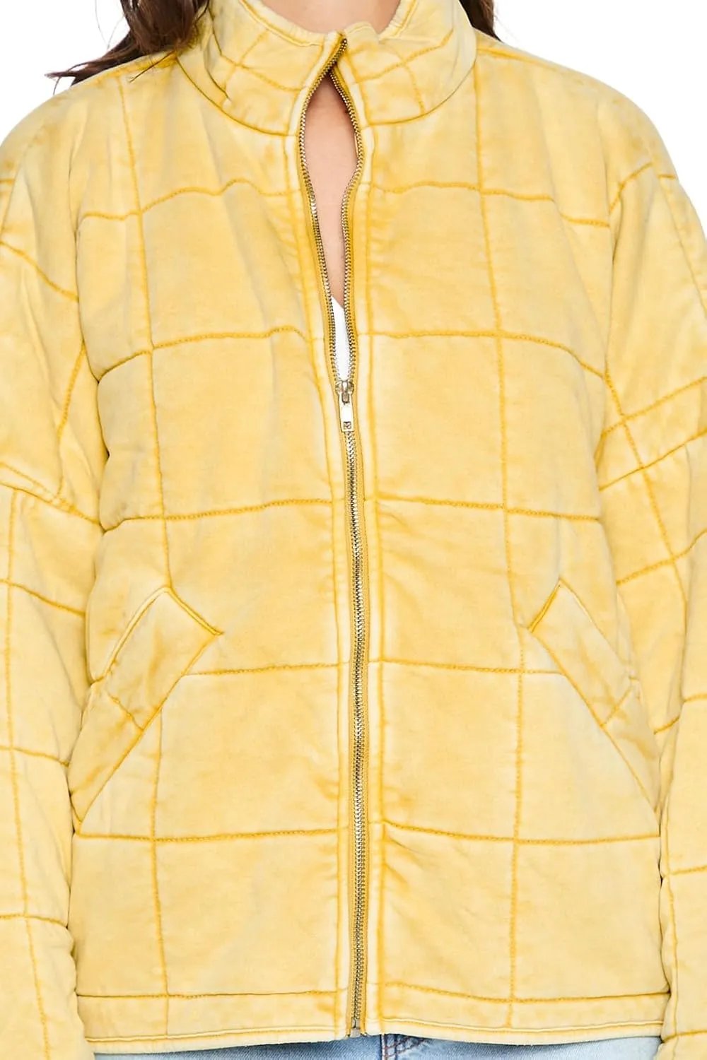 Forever 21 Women's Quilted Zip-up Jacket