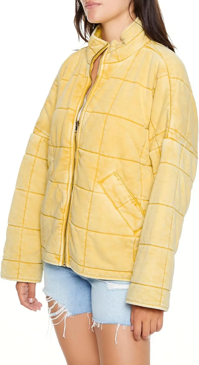 Forever 21 Women's Quilted Zip-up Jacket