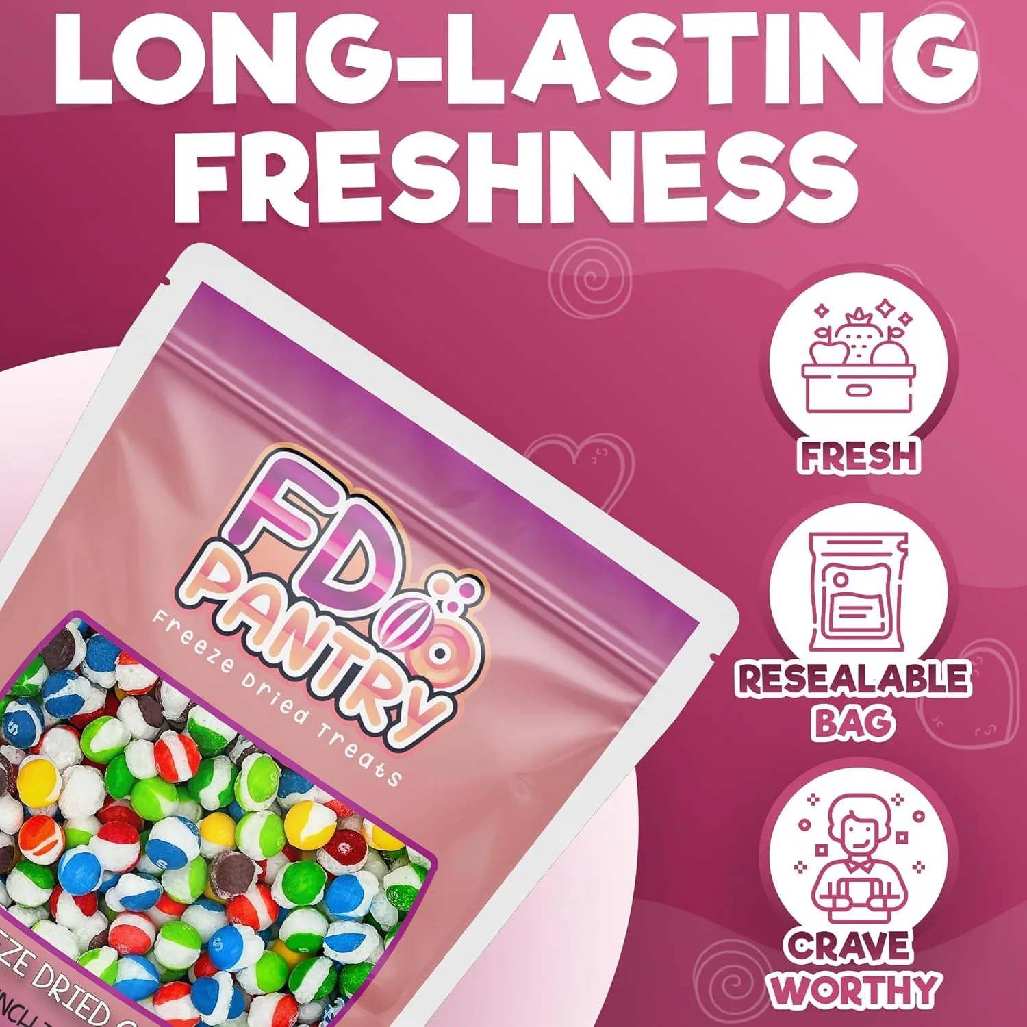 Fruit Crunch Tropical Freeze-Dried Candy, 16 oz, Tropical Fruit Flavors, Large Pouch, Ideal Gift Snack Treat