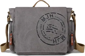 FSD.WG Satchel Messenger Bag for Men Canvas,Travel Shoulder bag 13.5" Laptop Bags