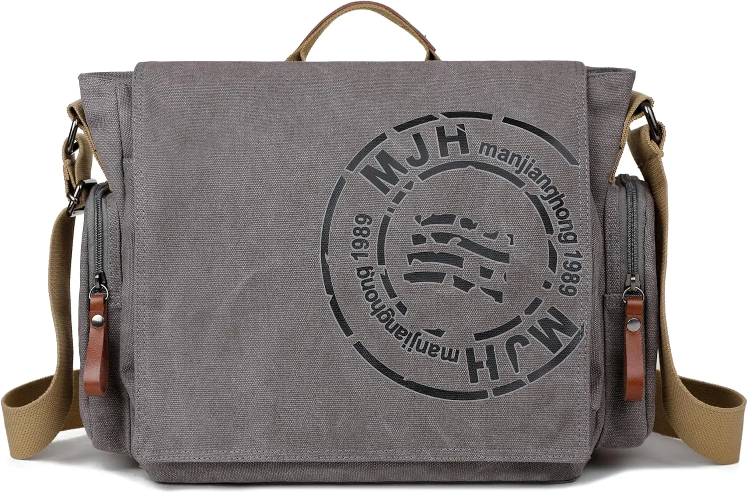 FSD.WG Satchel Messenger Bag for Men Canvas,Travel Shoulder bag 13.5" Laptop Bags