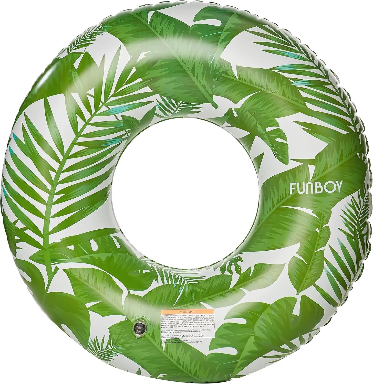 FUNBOY 48" Giant Inflatable Tropical Tube Float, Donut Style Pool Float, Luxury Raft for Summer Pool Parties and Entertainment