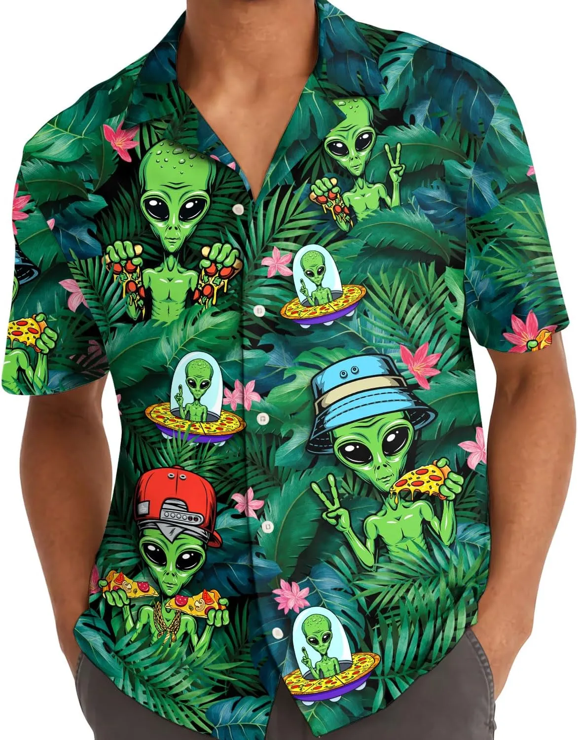 Funny Hawaiian Shirts for Men Palm Beach Shirts Tropical Vacation Shirts O3