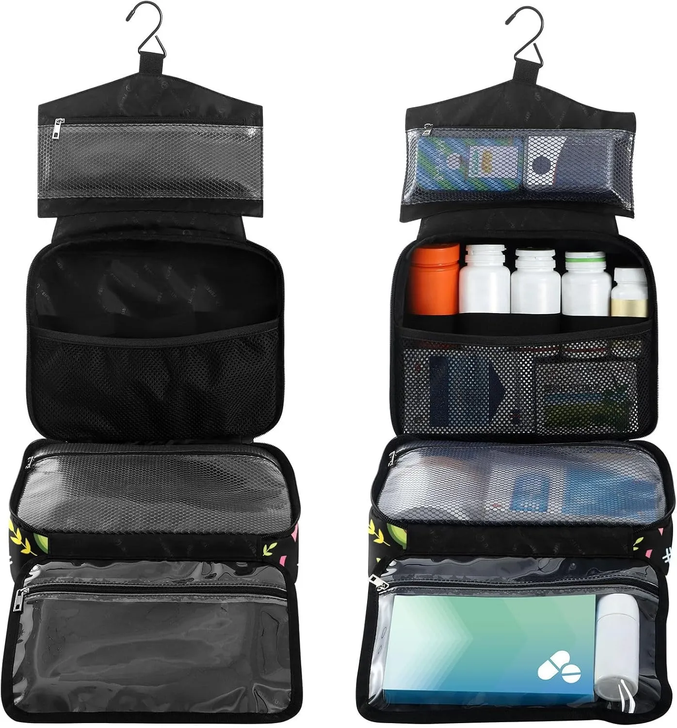 Fustylead Cute Avocado Travel Medicine Storage Bag Large Household Pill Bottle Organizer with Zipper for First Aid, Pills, Vitamins, Medical Supplies
