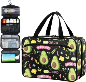 Fustylead Cute Avocado Travel Medicine Storage Bag Large Household Pill Bottle Organizer with Zipper for First Aid, Pills, Vitamins, Medical Supplies