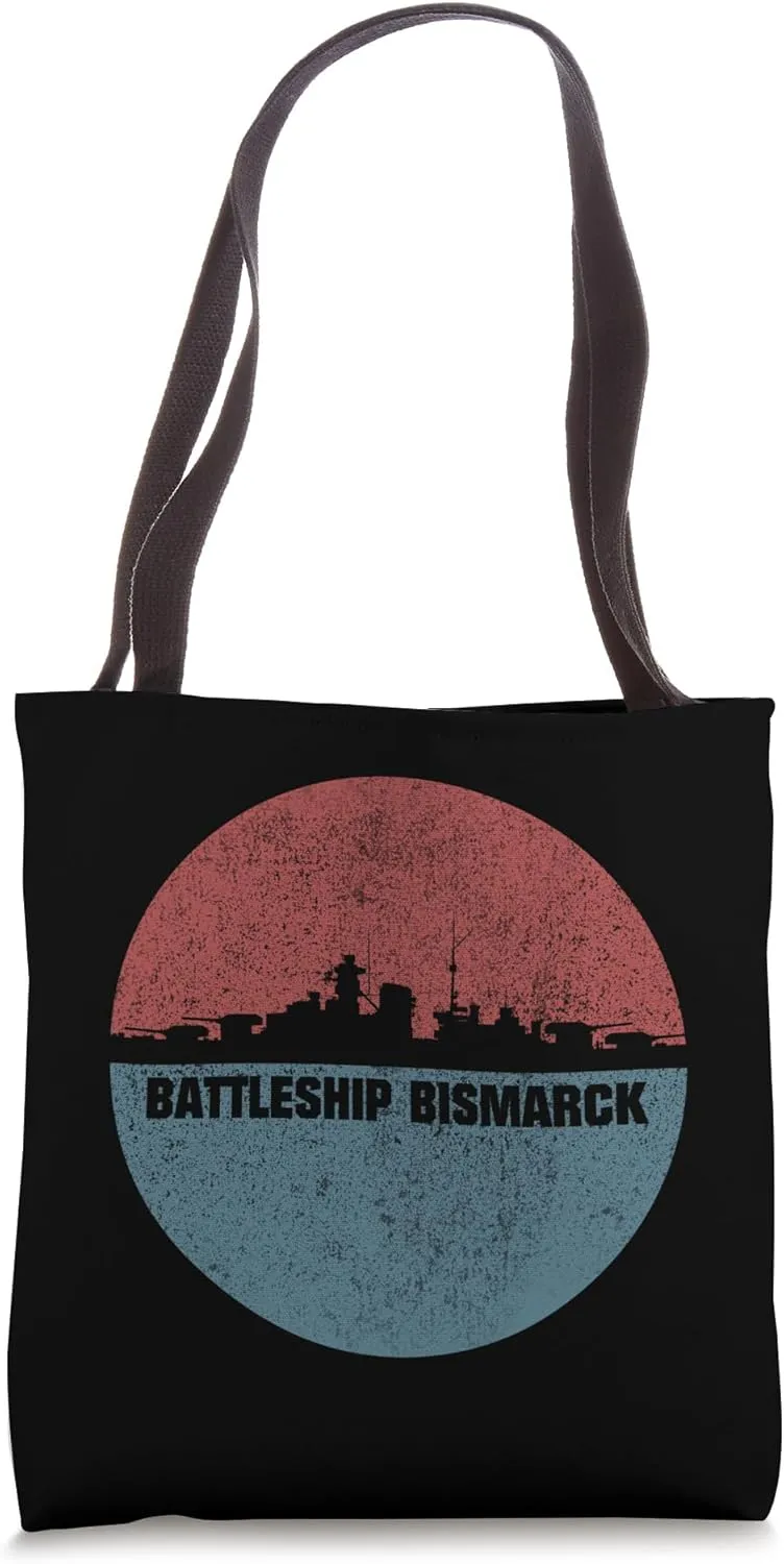 German Battleship Bismarck WW2 Ship Tote Bag