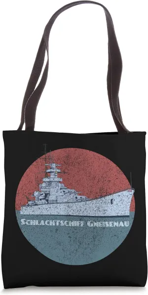 German Battleship Gneisenau Vintage WW2 Naval Seascape Tote Bag