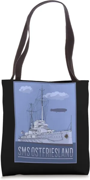 German Battleship SMS Ostfriesland Vintage Diagram Tote Bag