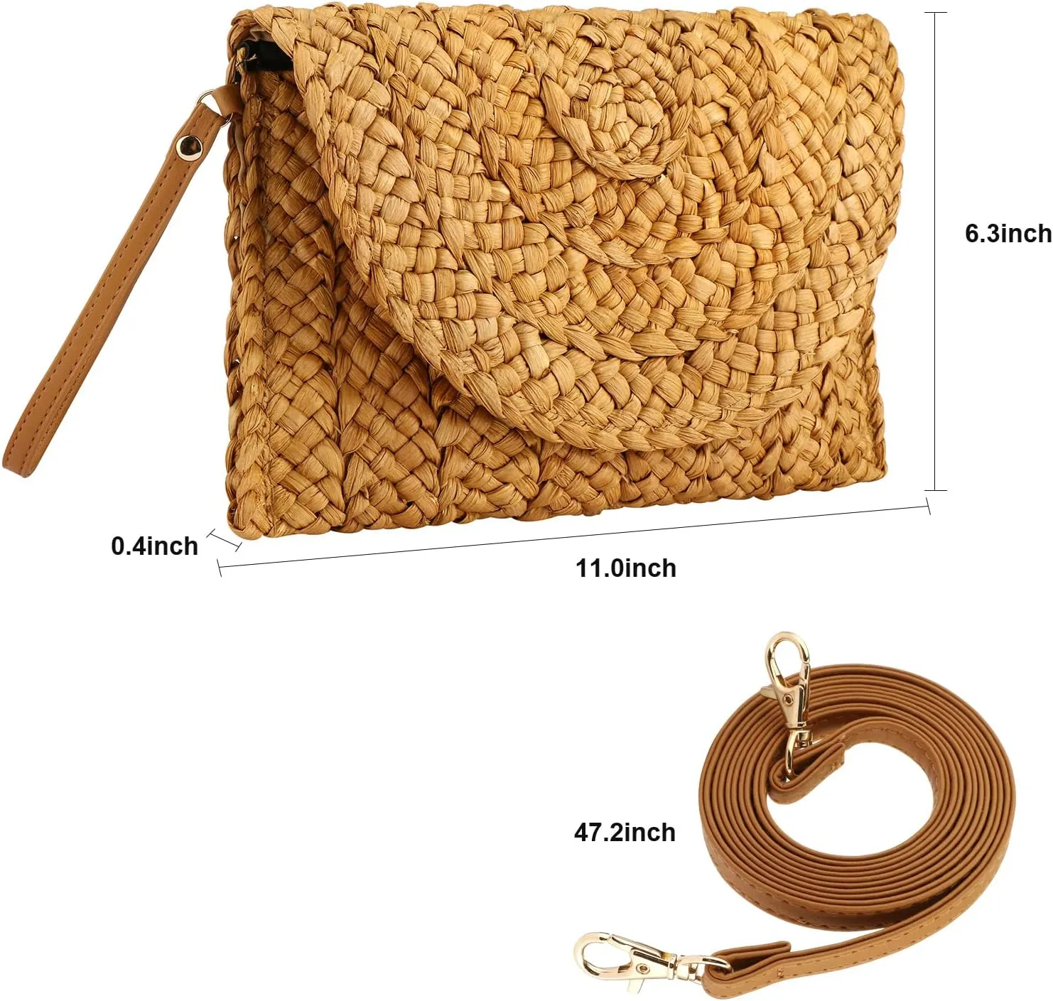 Gets Straw Clutches Beach Bag for Women Summer Crossbody Straw Bag with Strap