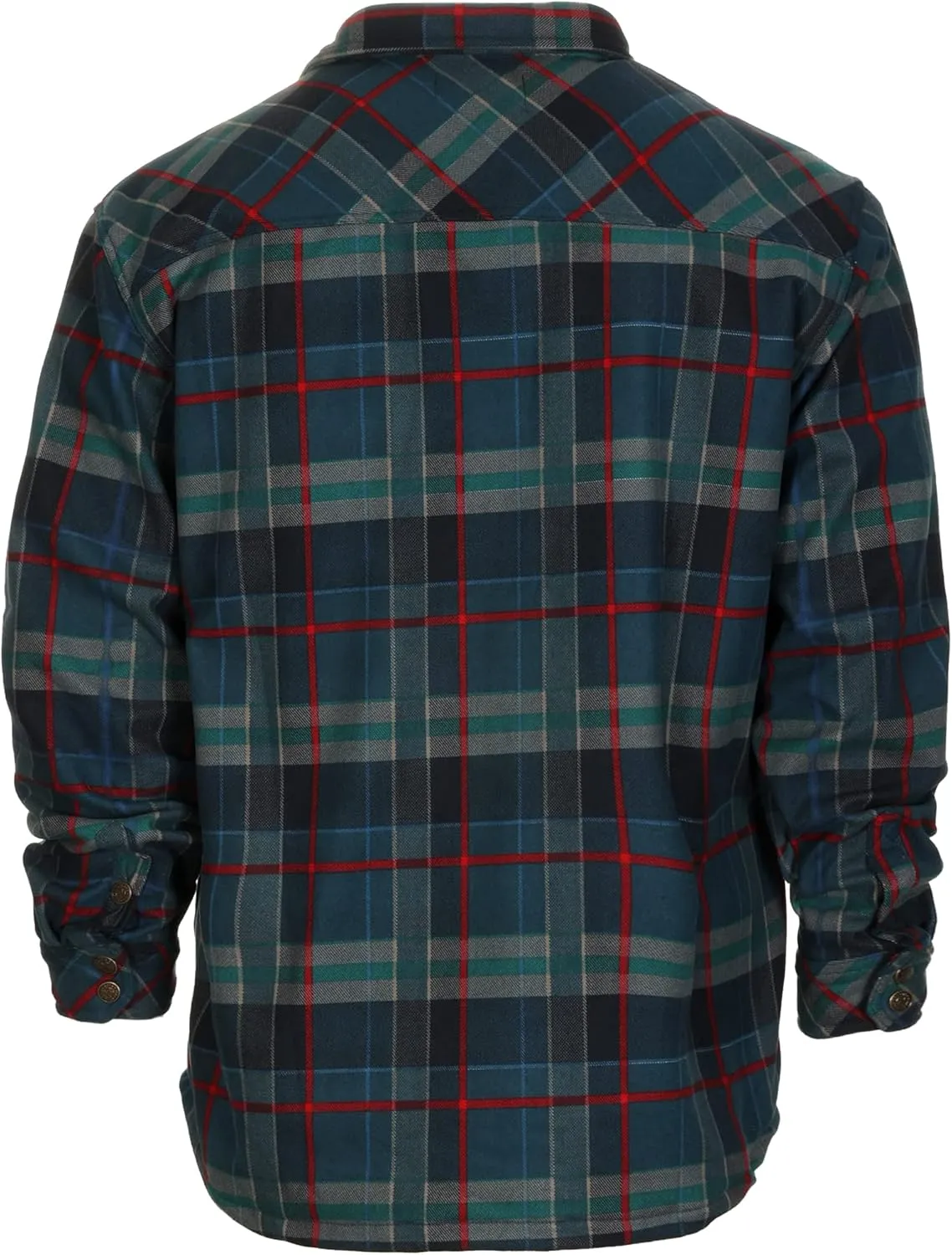 Gioberti Mens Checkered Flannel Jacket With Velvet Underlining