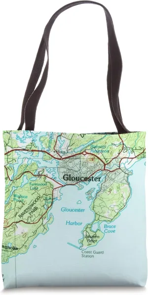 Gloucester Harbor MA Nautical Map (1984) Tote Bag
