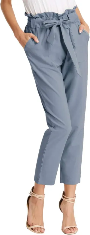 GRACE KARIN Women's Paper Bag Waist Pants Slim Fit Casual Office Pencil Pants