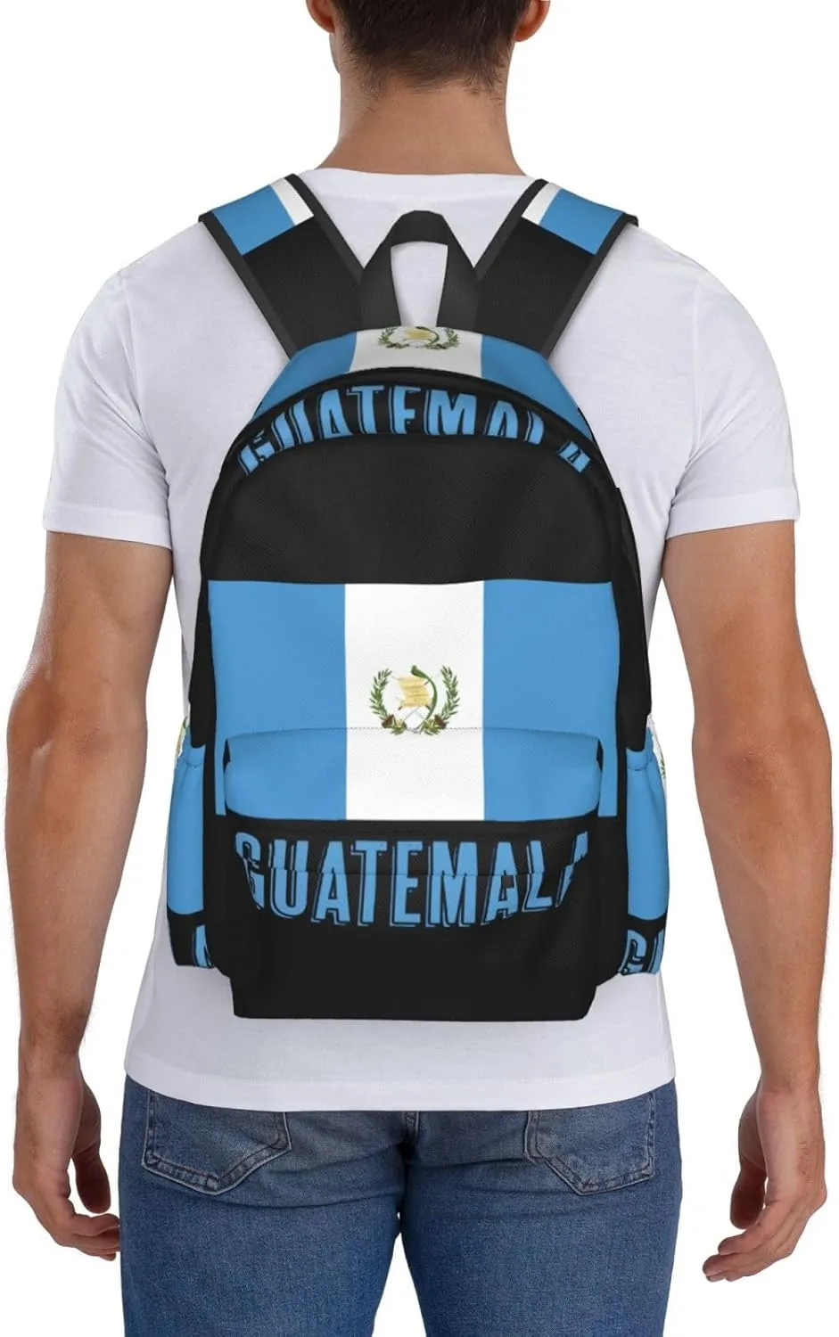 Guatemala Guatemalan Flag Casual Backpack Large Capacity Travel Backpacks Laptop Daypack Commuter Rucksack Adjustable Strap Sports Bags for Hiking Biking