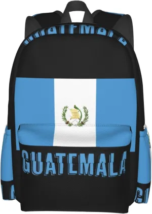 Guatemala Guatemalan Flag Casual Backpack Large Capacity Travel Backpacks Laptop Daypack Commuter Rucksack Adjustable Strap Sports Bags for Hiking Biking