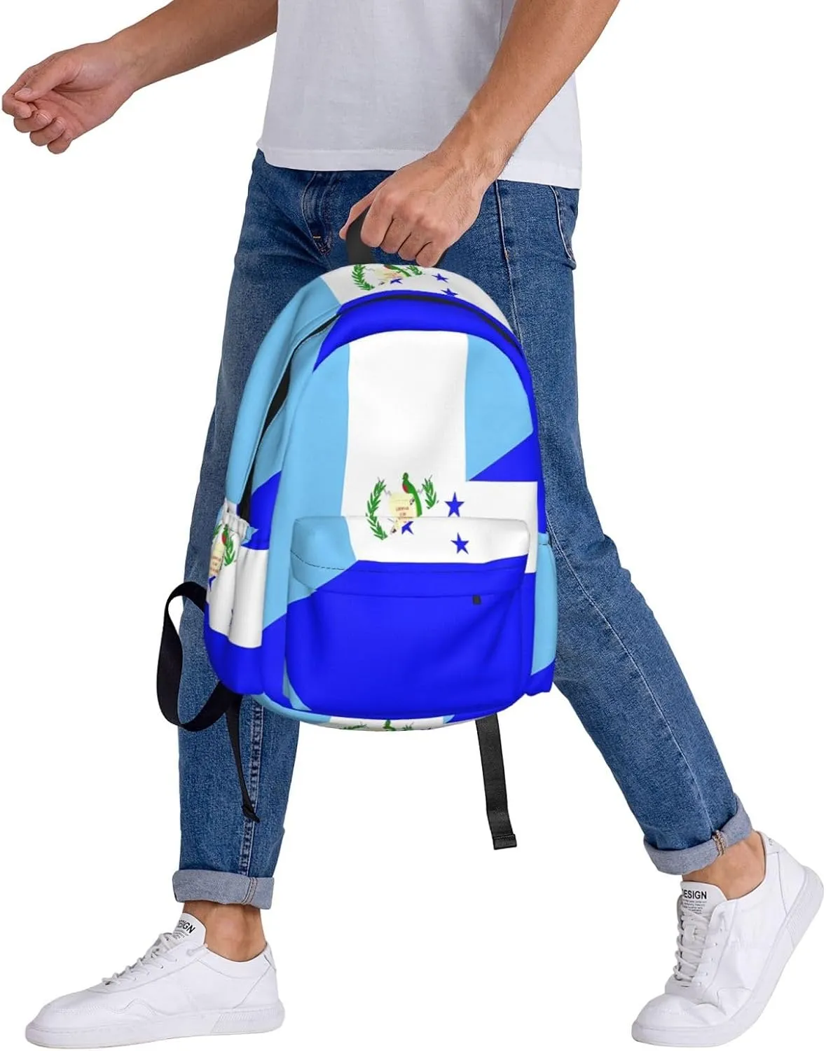 Guatemala Honduras Flag Large Travel Backpack Casual Backpacks Laptop Daypack Working Rucksack Lightweight Back Pack Sports Bag with Adjustable Shoulder Strap