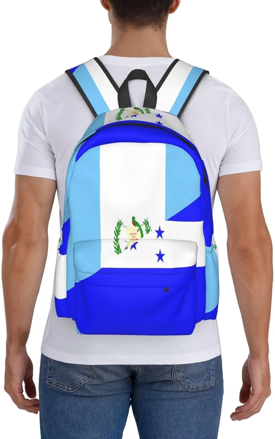 Guatemala Honduras Flag Large Travel Backpack Casual Backpacks Laptop Daypack Working Rucksack Lightweight Back Pack Sports Bag with Adjustable Shoulder Strap