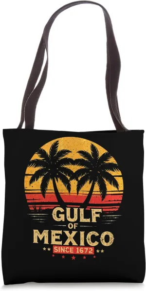 Gulf of Mexico Retro Vintage Beach Tote Bag