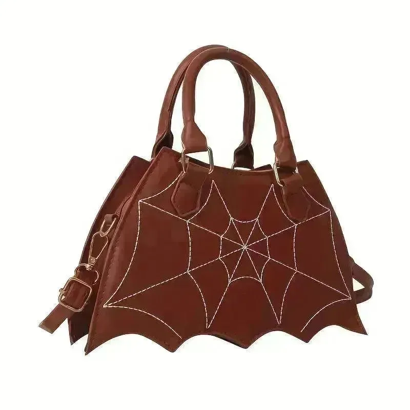 Halloween Bat & Spider Web Crossbody Bag