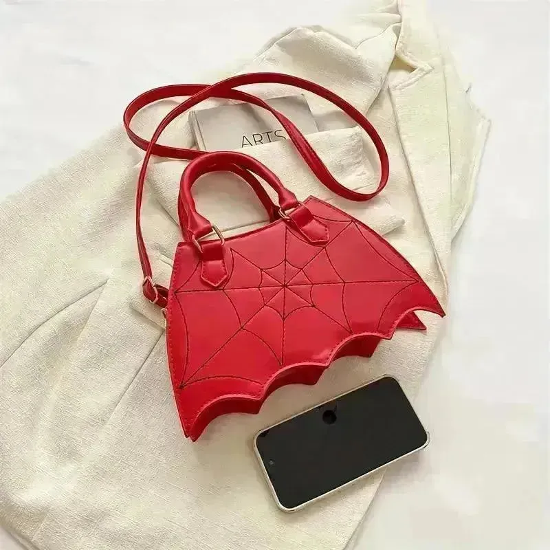 Halloween Bat & Spider Web Crossbody Bag