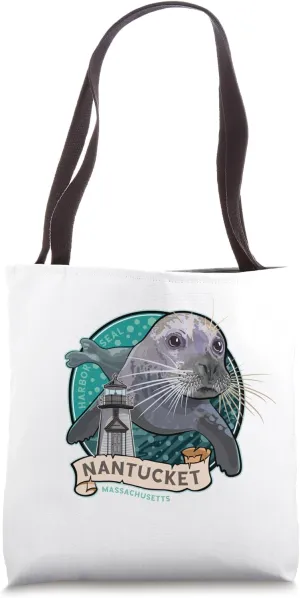 Harbor Seal and Brant Lighthouse Nantucket Massachusetts Tote Bag
