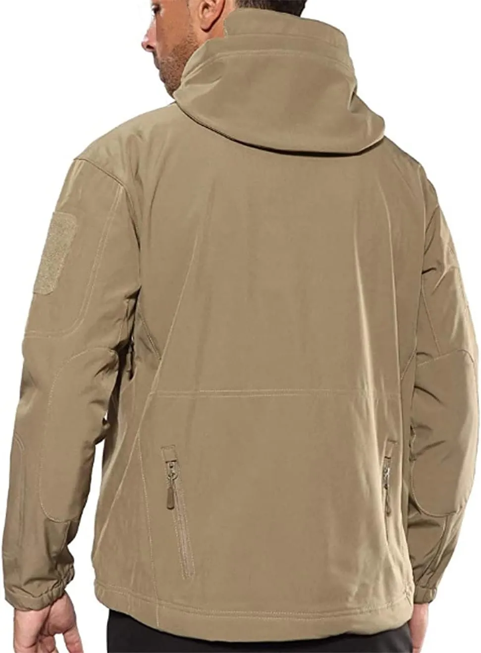 HARGLESMAN Men's Outdoor Waterproof Soft Shell Hooded Fleece Military Functional Jacket