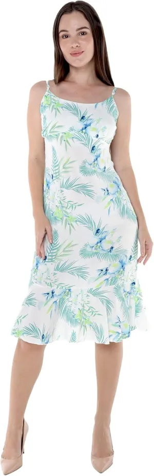 Hawaii Hangover Women's Hawaiian Mermaid Ruffle Dress Lotus and Orchid