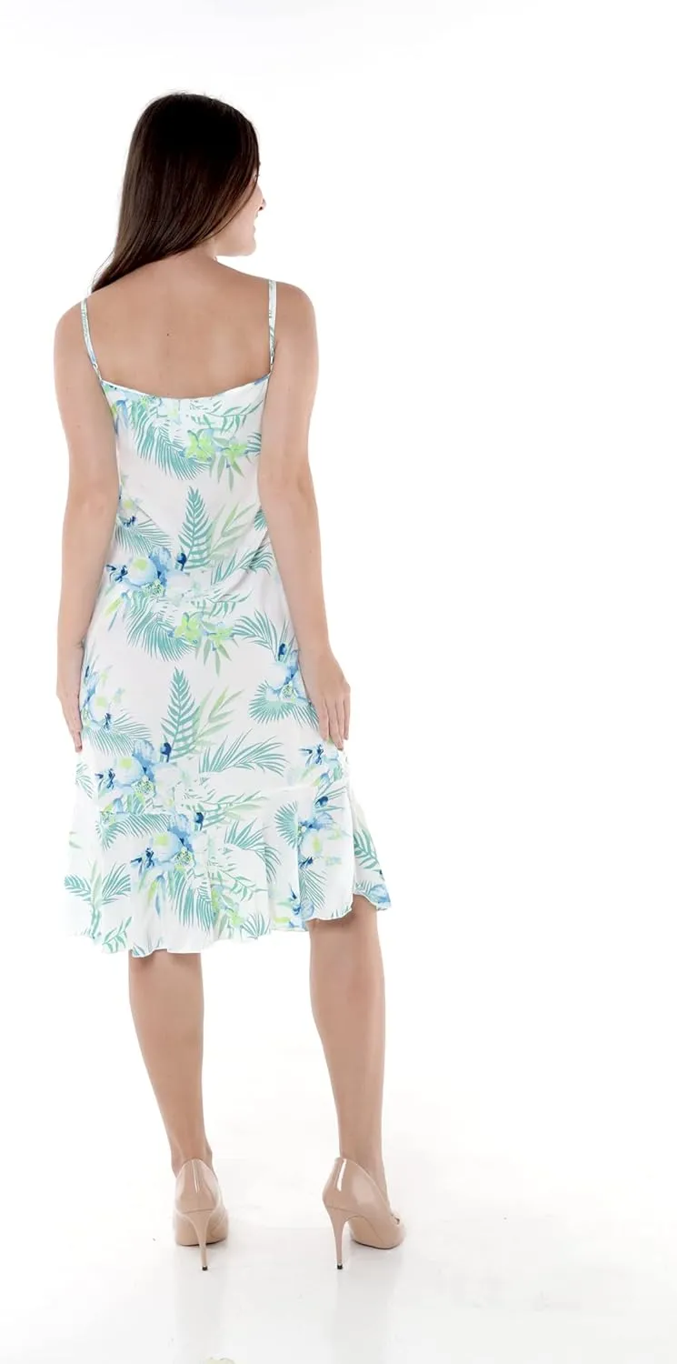 Hawaii Hangover Women's Hawaiian Mermaid Ruffle Dress Lotus and Orchid