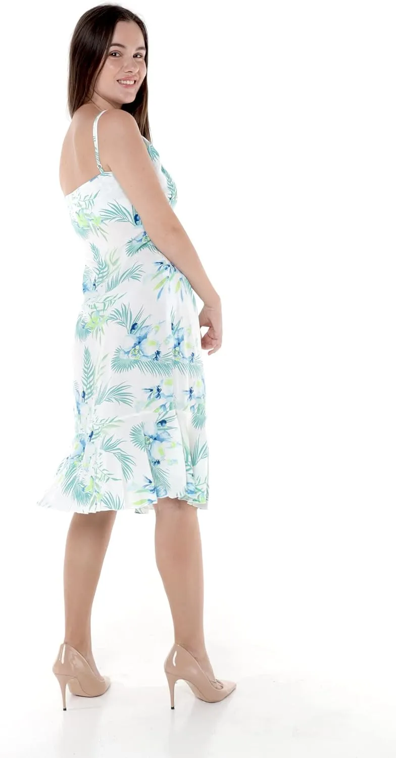 Hawaii Hangover Women's Hawaiian Mermaid Ruffle Dress Lotus and Orchid