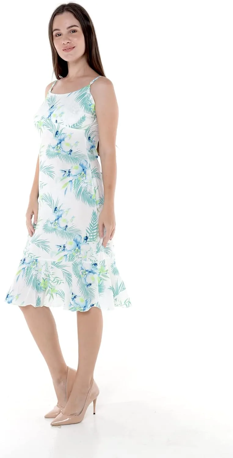 Hawaii Hangover Women's Hawaiian Mermaid Ruffle Dress Lotus and Orchid