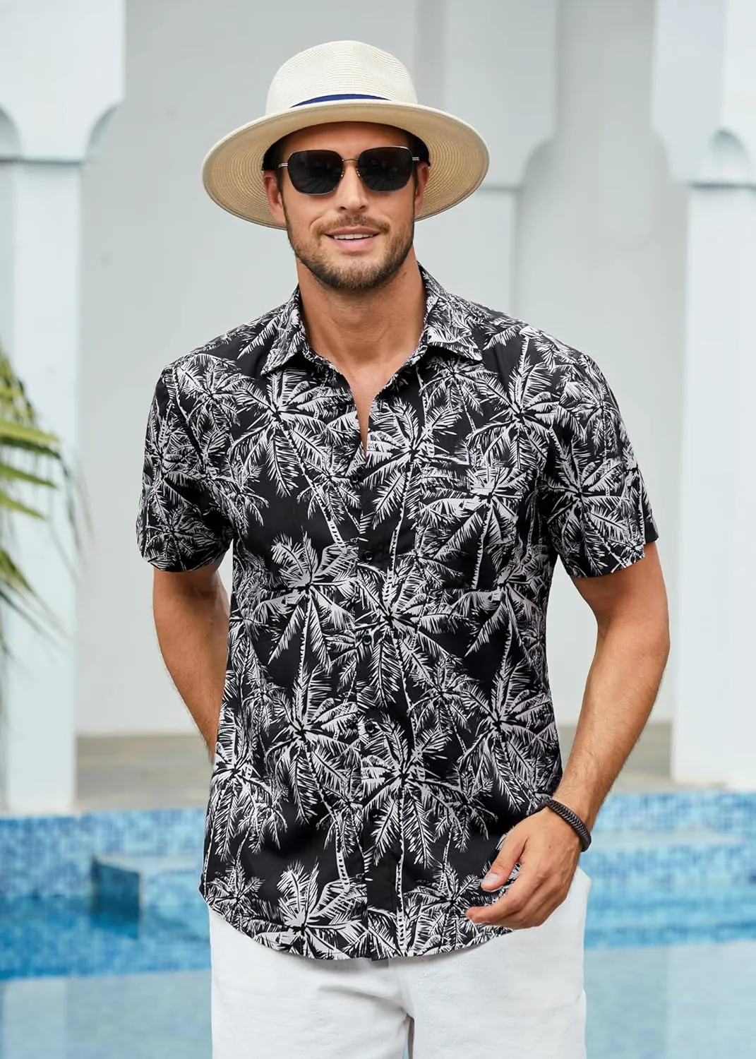 Hawaiian Shirt for Men Short Sleeve Button Down Shirt Men Casual Summer Tropical Beach Aloha Shirts for Men Hawaii Party