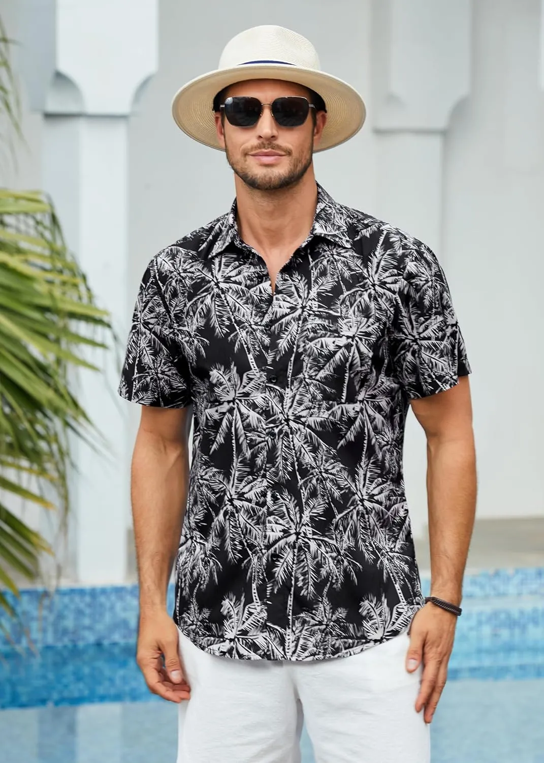 Hawaiian Shirt for Men Short Sleeve Button Down Shirt Men Casual Summer Tropical Beach Aloha Shirts for Men Hawaii Party