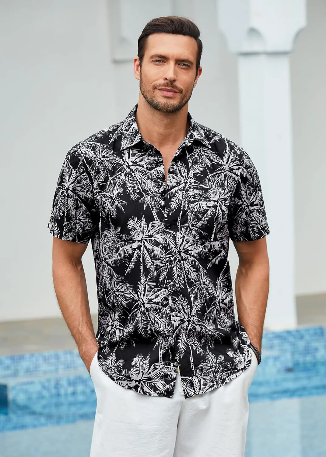 Hawaiian Shirt for Men Short Sleeve Button Down Shirt Men Casual Summer Tropical Beach Aloha Shirts for Men Hawaii Party